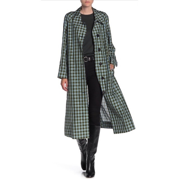BURBERRY Fin Cham Plaid Trench Coat NWT